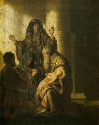 Rembrandt Peale Simeon and Anna Recognize the Lord in Jesus oil painting
